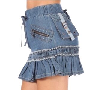 Size 8 Prickly jeans Ruffle Denim Skirt